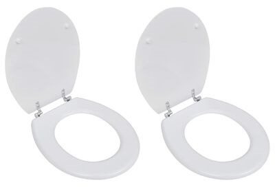 WC sedadlá s vekom, 2 ks, MDF, biela 275907 WC doska