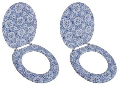 SHUMEE Záchodové prkénko 2 ks MDF porcelán Záchodové prkénko