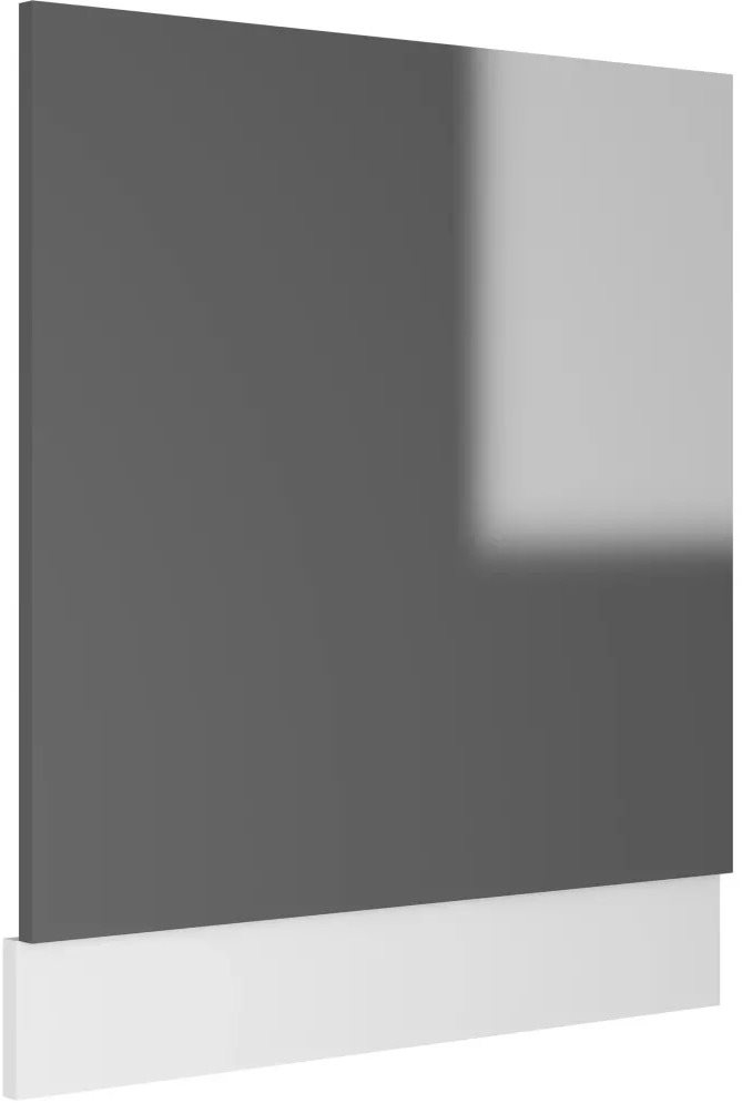 Panel na umývačku sivý vysoký lesk 59,5×3×67 cm drevotrieska 802569...