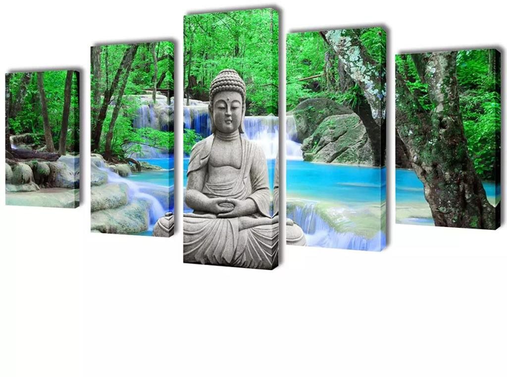 Súprava obrazov, tlač na plátne, Budha, 200 × 100 cm 241589 Obraz