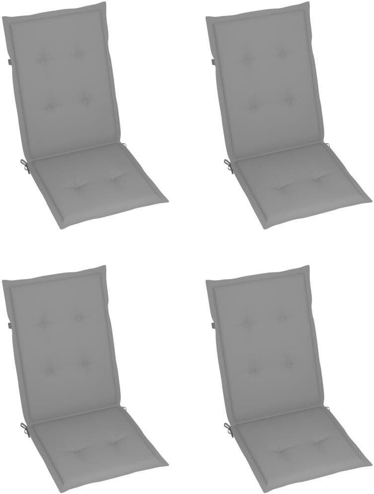Podušky na záhradné stoličky, 4 ks, sivé, 120 x 50 x 4 cm Poduška