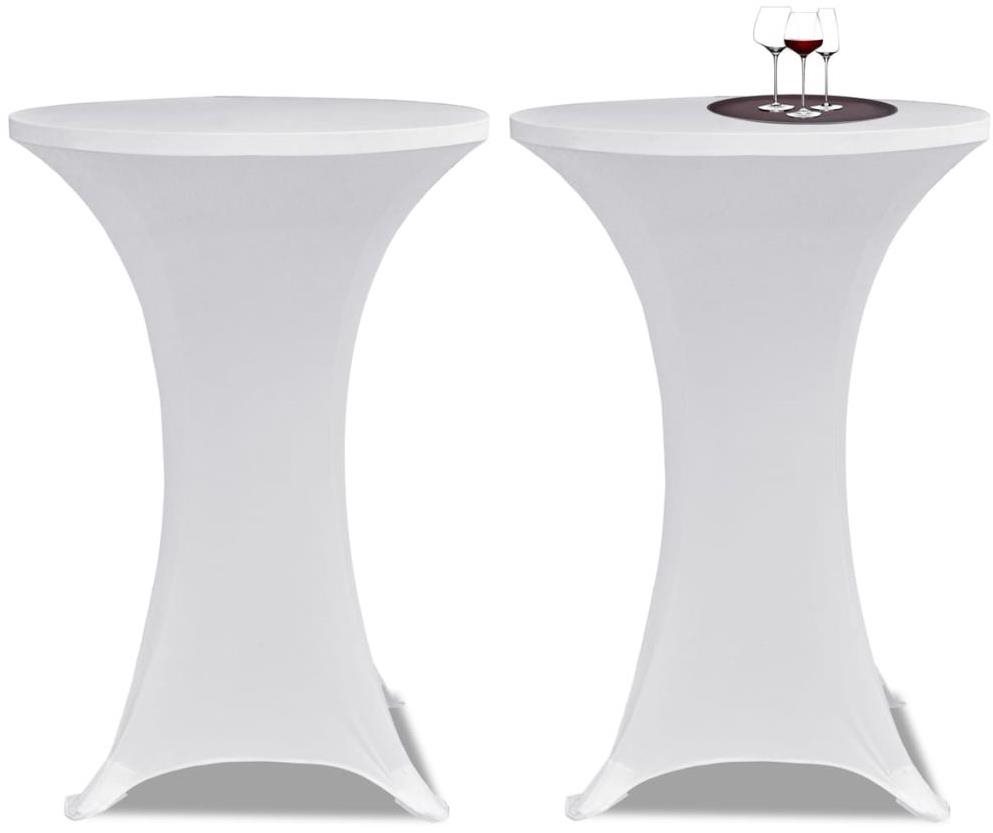 SHUMEE Poťah na koktailový stôl, priemer 80 cm, biely – 2 ks v...