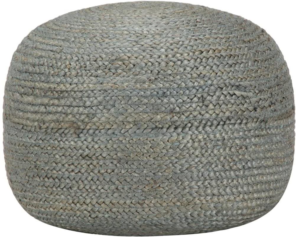 Ručne vyrobený sedací puf olivovo zelený 45 × 30 cm juta Taburetka