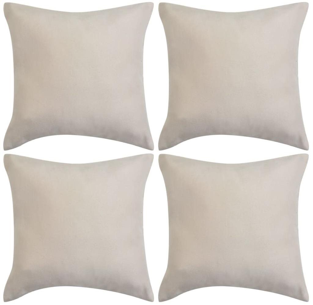 Poťahy na vankúš 4 ks 50x50 cm polyester umelý semiš béžová...