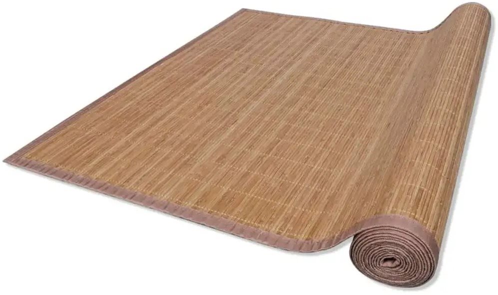 Obdĺžniková hnedá bambusová rohož/koberec 150 × 200 cm Rohožka