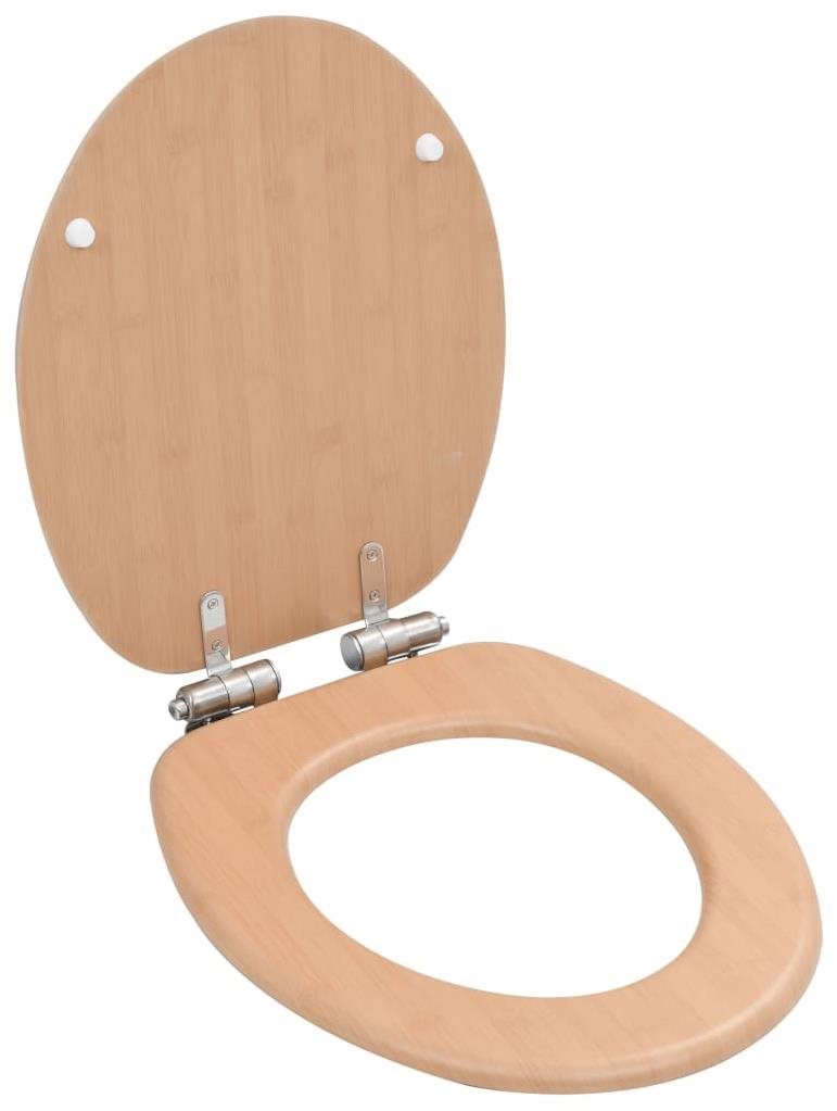 WC sedadlo s funkciou pomalého sklápania MDF motív bambusu WC doska