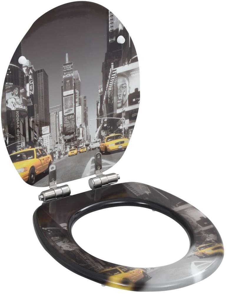 WC sedadlo s funkciou pomalého sklápania MDF motív New Yorku WC doska