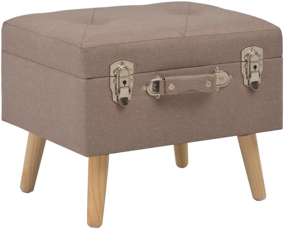 Stolička s úložným priestorom, 40 cm, hnedá, textil Stolička