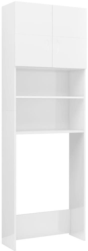 Skrinka nad práčku, biela, vysoký lesk, 64 x 25,5 x 190 cm,...