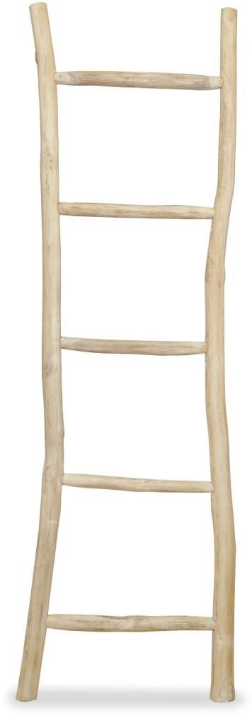 Věšák na ručníky s 5 příčlemi, přírodní teak, 45x150 cm Věšák
