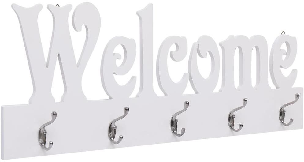 Nástenný vešiak WELCOME biely 74 × 29,5 cm Vešiak