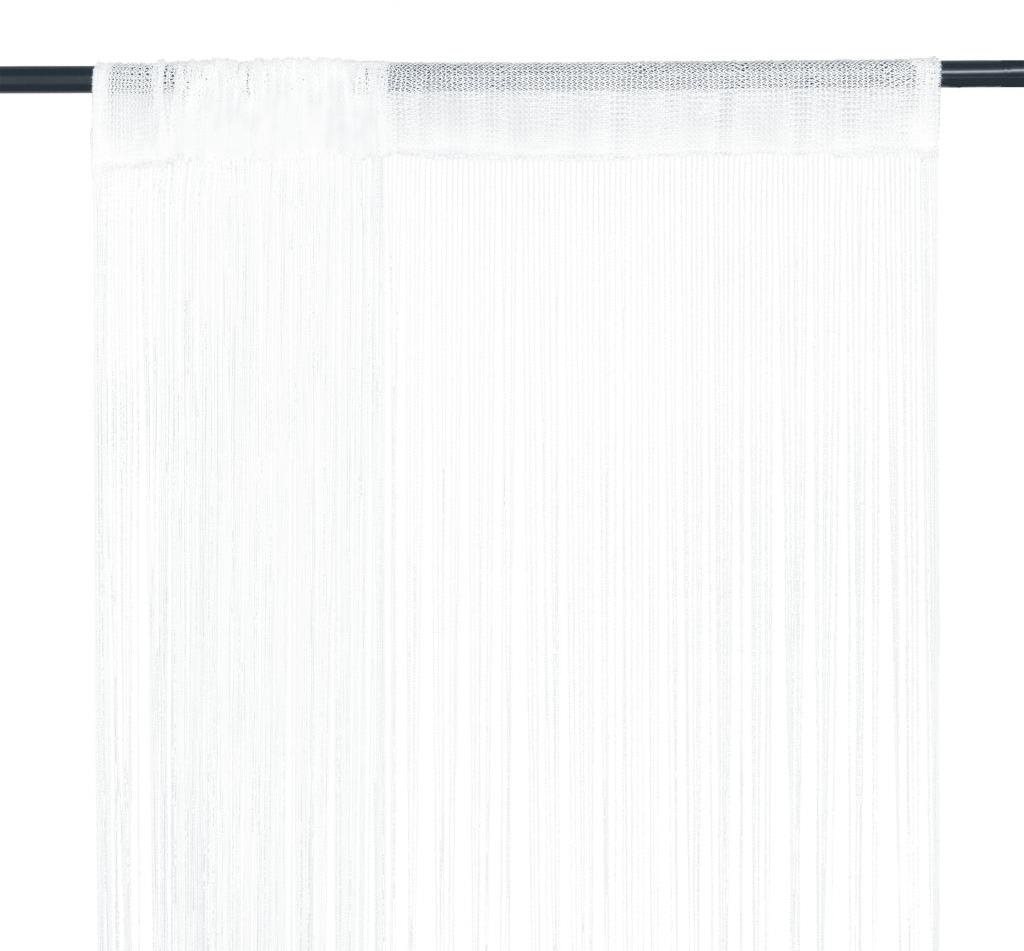 Šnúrkové záclony, 2 ks, 100x250 cm, biele Záves