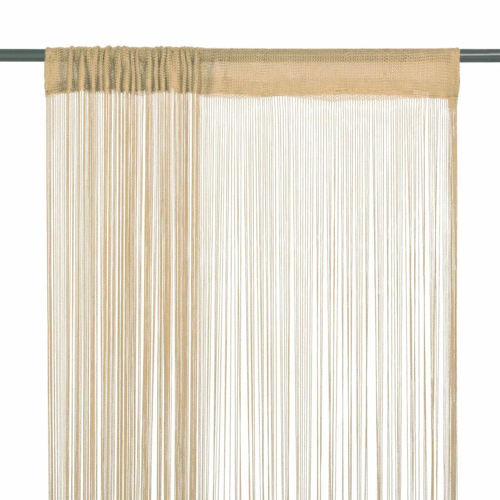 Šnúrkové záclony, 2 ks, 100x250 cm, béžové Záves