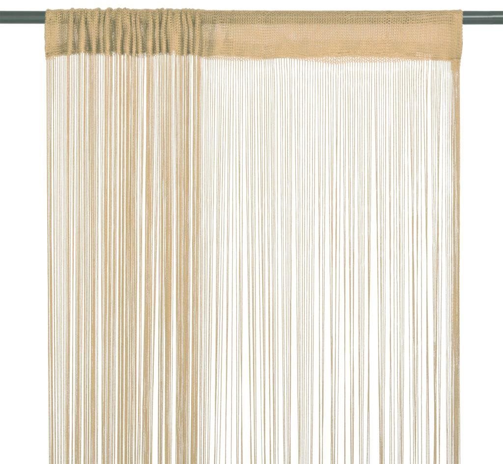 Šnúrkové záclony, 2 ks, 140x250 cm, béžové Záves