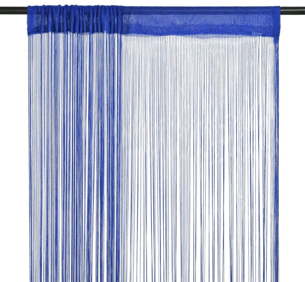 Šnúrkové záclony, 2 ks, 140x250 cm, modrá Záves