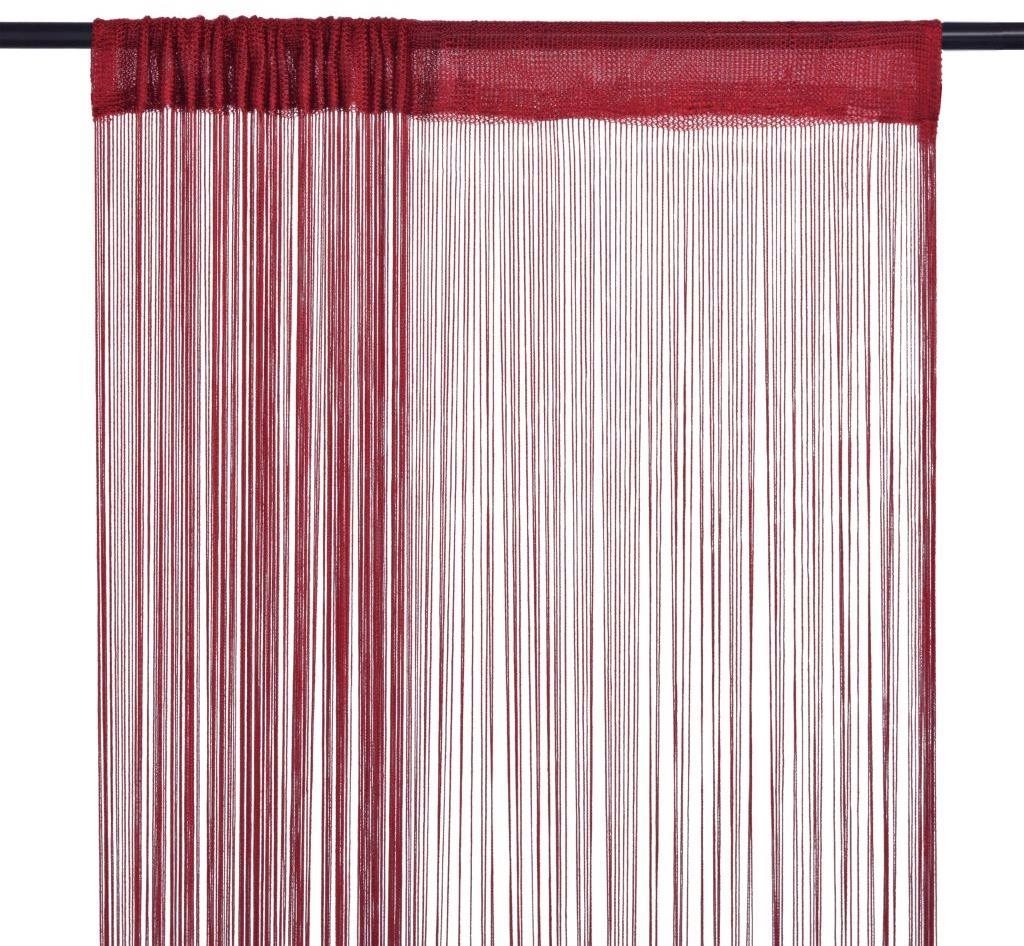 Šnúrkové záclony, 2 ks, 100x250 cm, vínové Záves