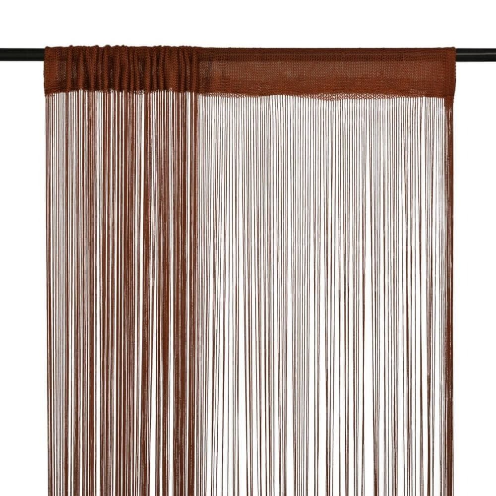 Šnúrkové záclony, 2 ks, 140x250 cm, hnedá Záves