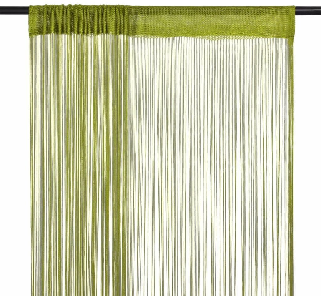 Šnúrkové záclony 2 ks 100 × 250 cm zelené Záves