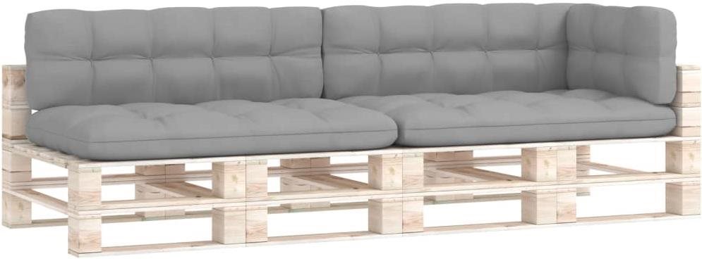 SHUMEE Podušky na pohovku z palet 5 ks, 12 × 80 × 120 cm, šedá Polstr