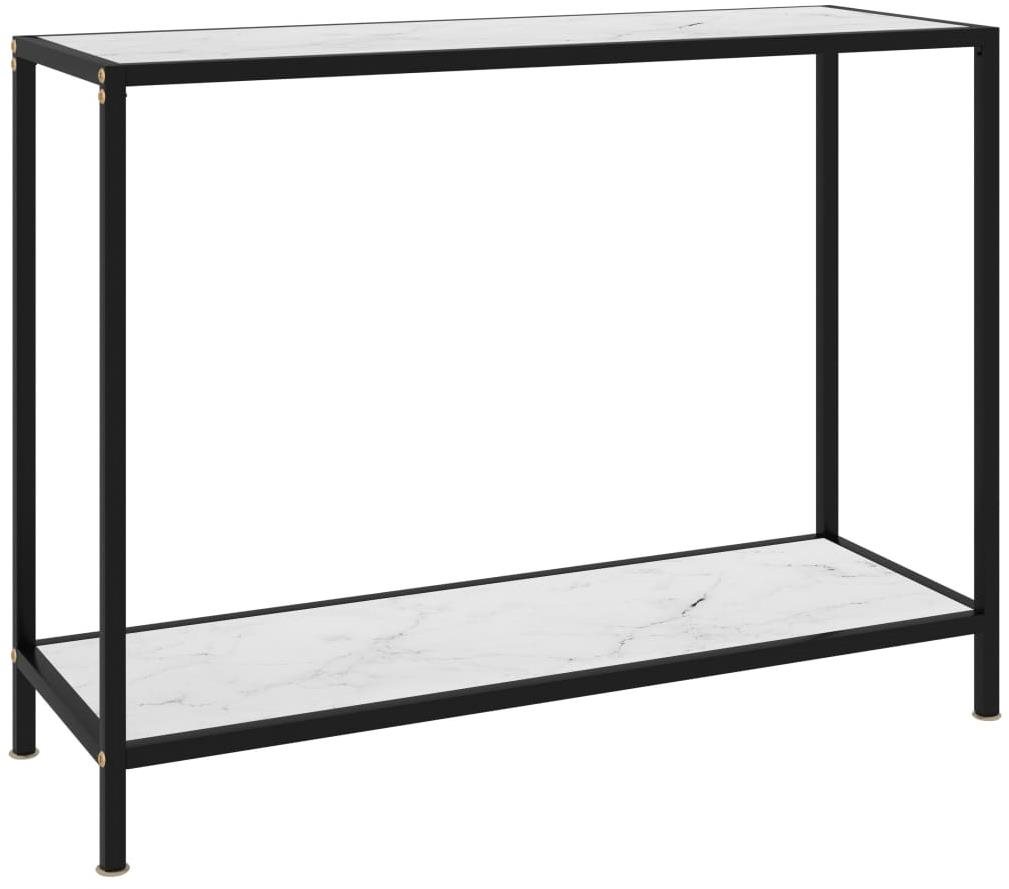 Konzolový stolík biely 100 × 35 × 75 cm tvrdené sklo Konzolový stolík