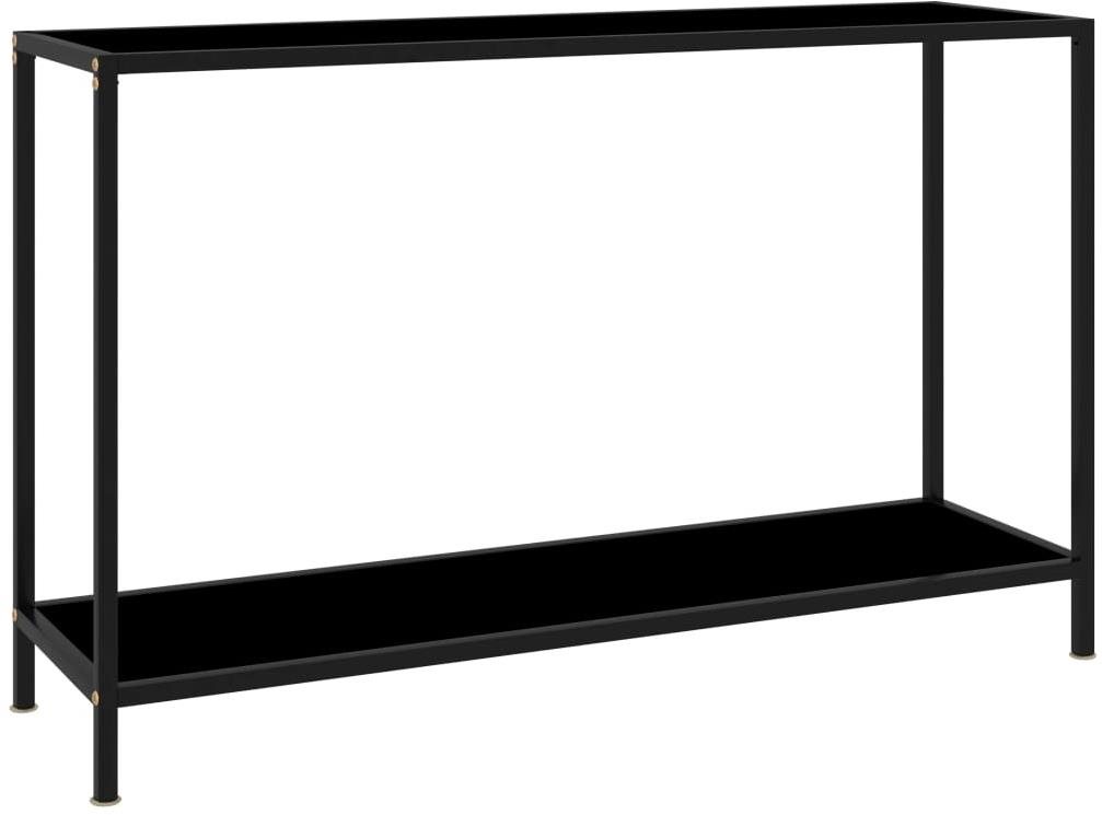 Konzolový stolík čierny 120 × 35 × 75 cm tvrdené sklo Konzolový...