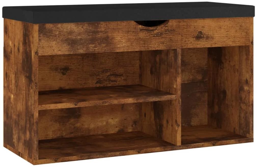Lavica s botníkom a poduškou dymový dub 80 × 30 × 47 cm,...