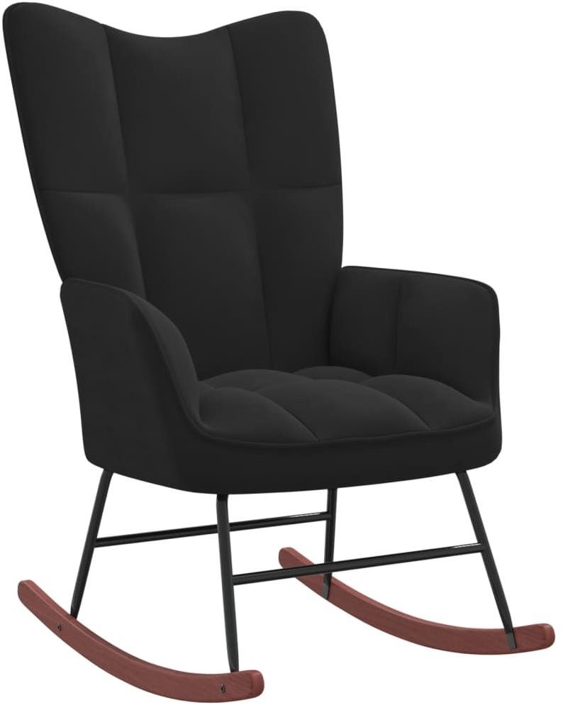 Hojdacie kreslo čierne zamat, 328145 Hojdacie kreslo
