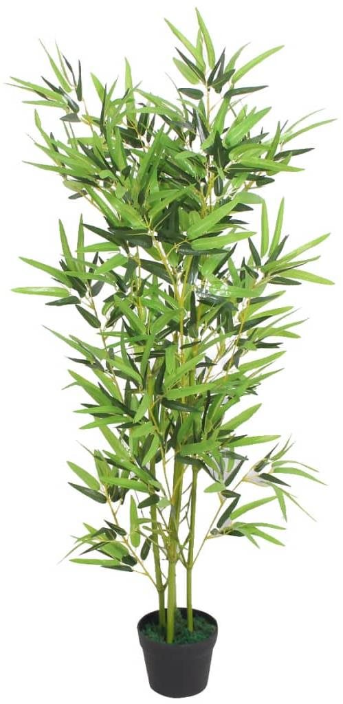 Umelá rastlina bambus s kvetináčom 120 cm zelený Umelý kvet