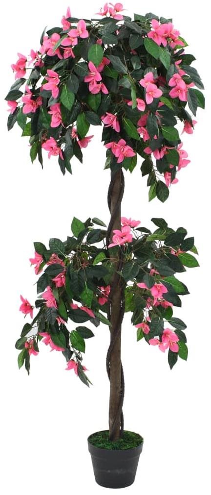 Umelá rastlina rododendron s kvetináčom 155 cm zelená a ružová...