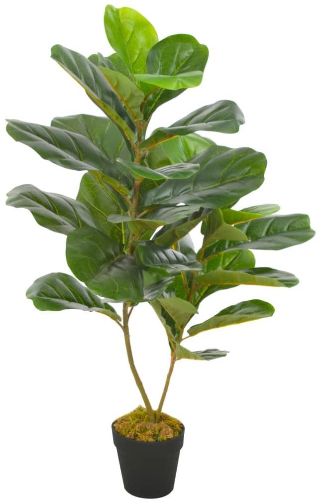Umelá rastlina fikus lýrový s kvetináčom zelený 90 cm Umelý kvet
