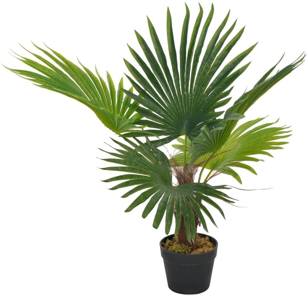 Umelá rastlina palma s kvetináčom zelená 70 cm Umelý kvet