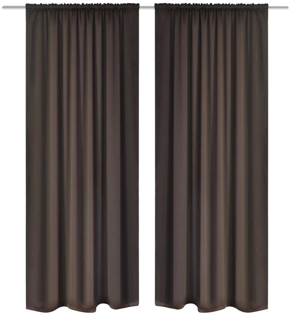 Hnedé zatemňovacie závesy s tunelíkom – 2 ks – 135 x 245 cm Záves
