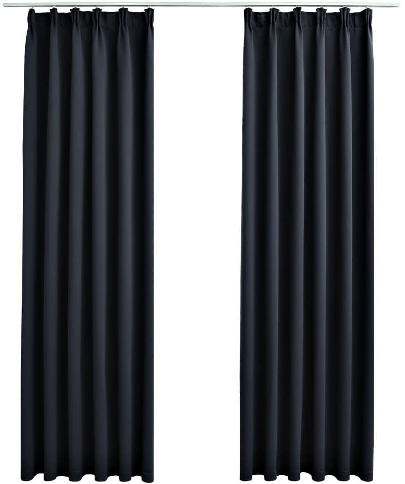 Zatemňovacie závesy s háčikmi 2 ks antracitové 140 × 225 cm Záves