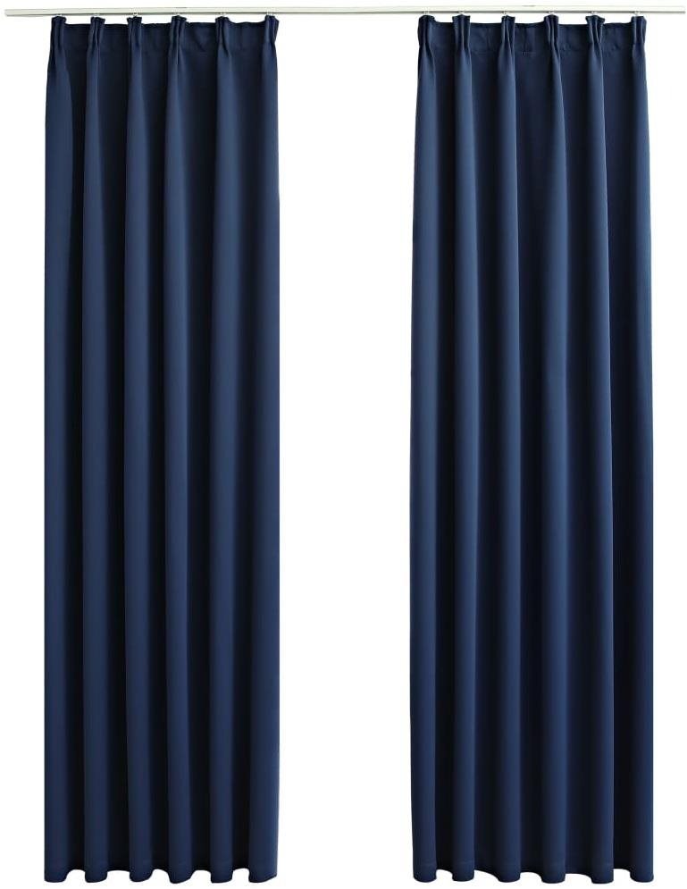 Zatemňovacie závesy s háčikmi, 2 ks, modré, 140 x 175 cm Záves