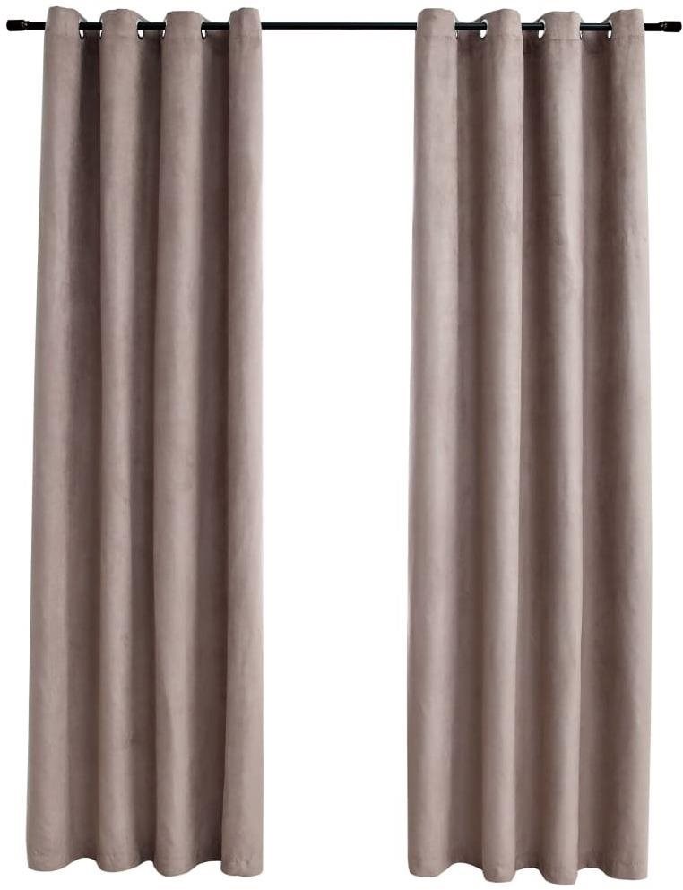 Zatemňovacie závesy s kovovými krúžkami 2 ks taupe 140 × 175 cm Záves
