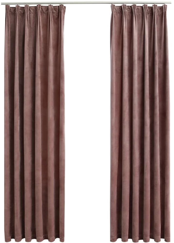 Zatemňovacie závesy s háčikmi 2 ks zamat staroružové 140 × 175 cm...