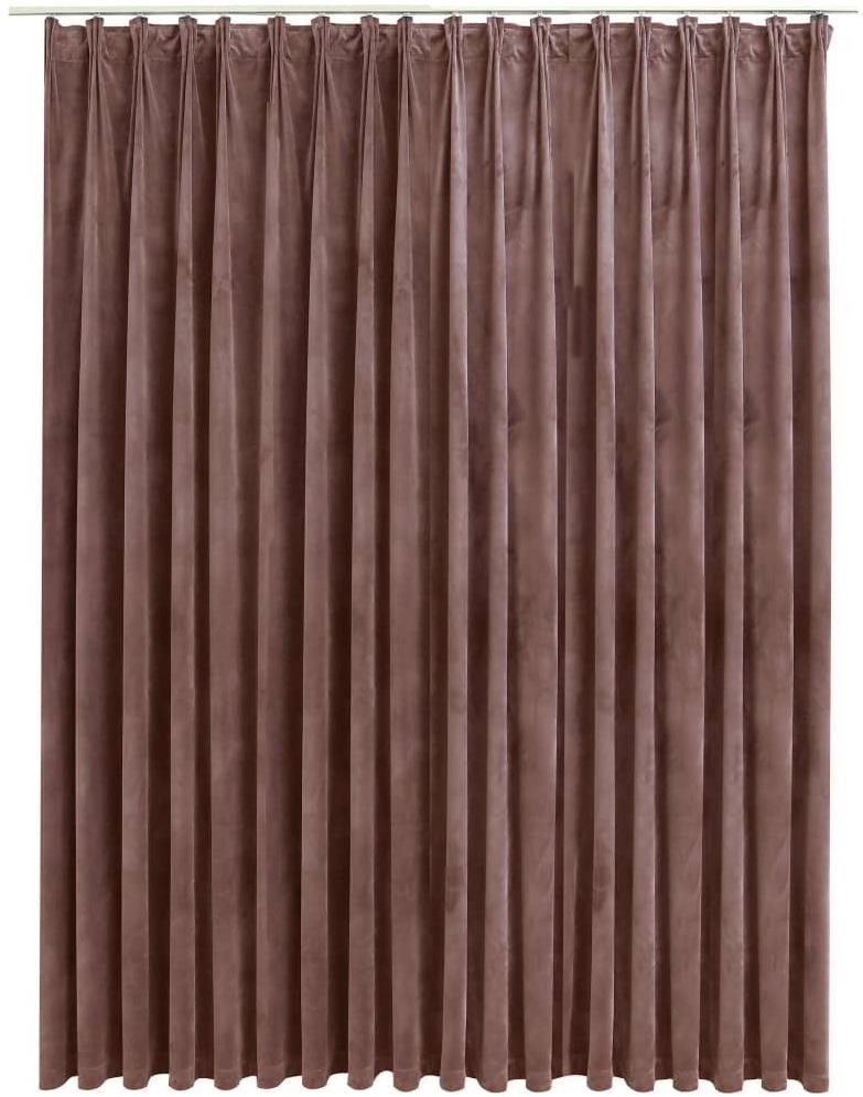 Zatemňovací záves s háčikmi zamatový staroružový 290 x 245 cm Záves