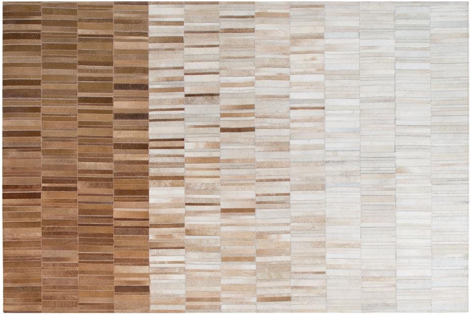 Béžový kožený koberec 140 × 200 cm YAGDA, 160796 Koberec