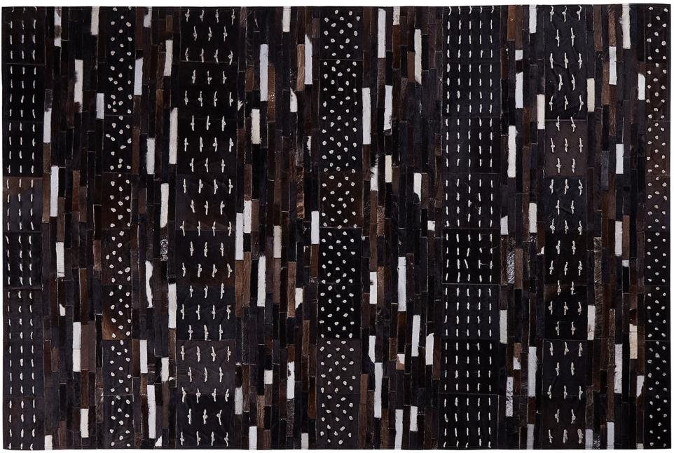 Kožený patchworkový koberec 140 × 200 cm hnedý AKSEKI, 200964 Koberec