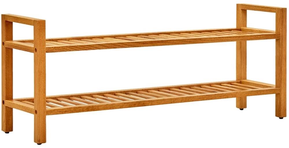 Botník s 2 policami 100 × 27 × 40 cm masivne dubové drevo, 331748...