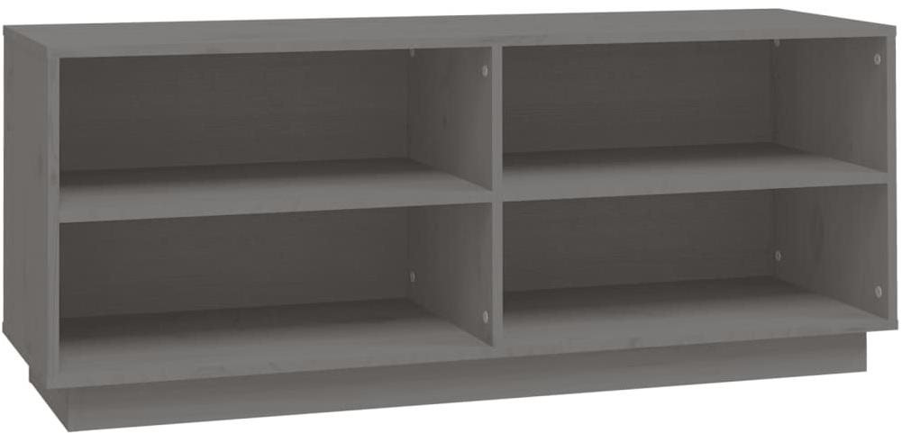 Skrinka na topánky sivá 110 × 34 × 45 cm masívne borovicové drevo,...