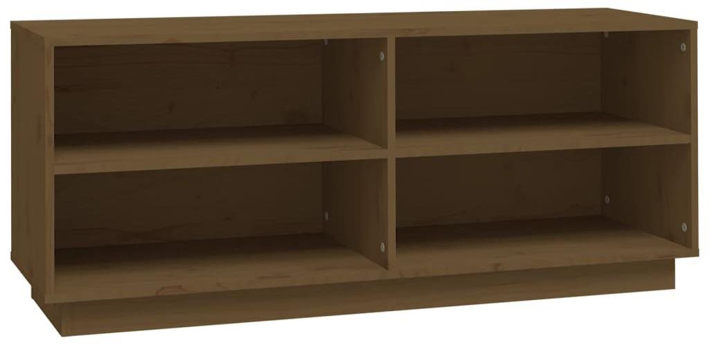 Skrinka na topánky medovo hnedá 110 × 34 × 45 cm masívne borovicové...