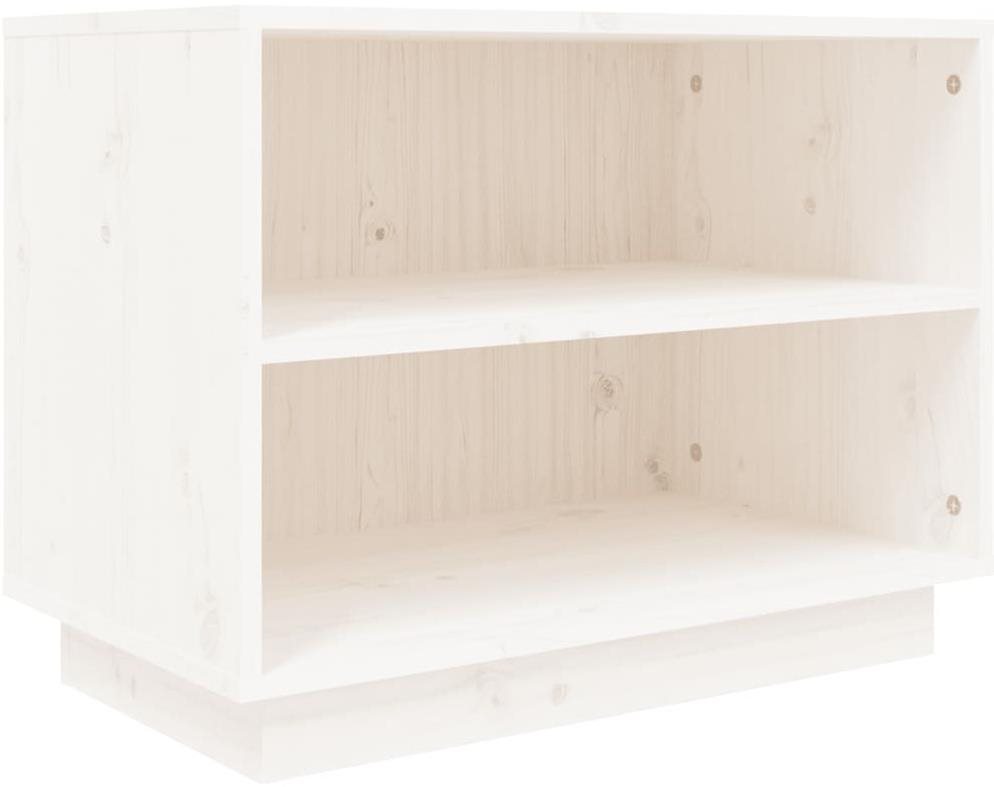 Skrinka na topánky biela 60 × 34 × 45 cm masívne borovicové drevo,...