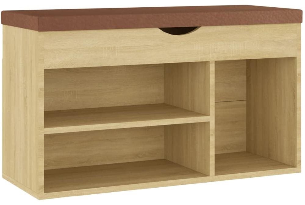 Lavica s botníkom a poduškou dub sonoma 80 × 30 × 47 cm...