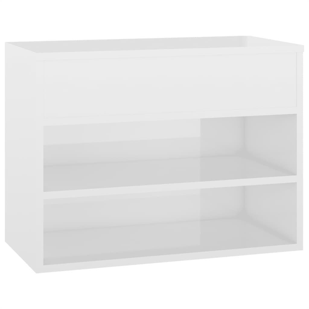 Lavica s topánkovníkom biela vysoký lesk 60 × 30 × 45 cm...