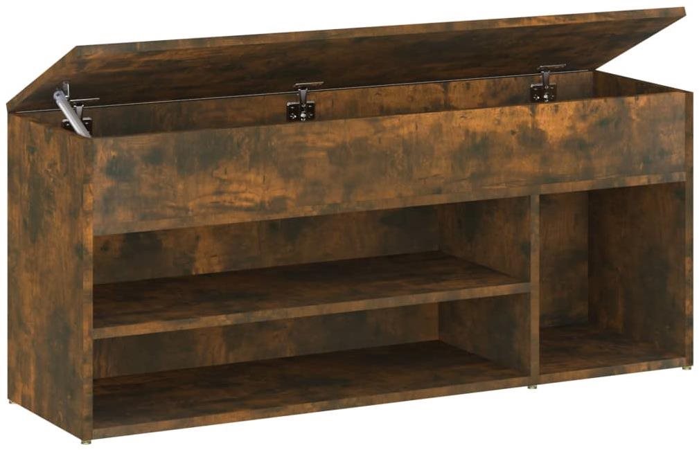 Lavica so skrinkou na topánky, dymový dub 105 × 30 × 45 cm,...