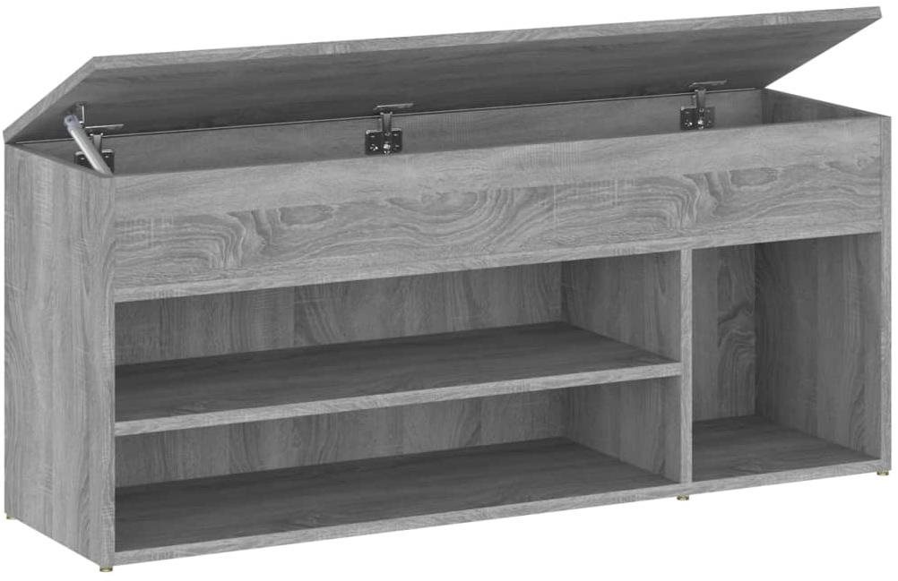 Lavica s botníkom sivá sonoma 105 × 30 × 45 cm kompozitné drevo,...