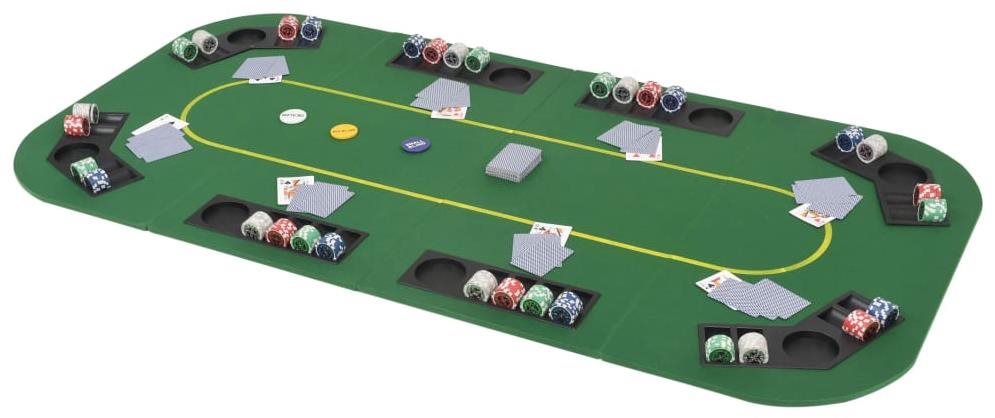 Skladacia pokerová doska na stôl 4-dielna obdĺžniková zelená Stôl