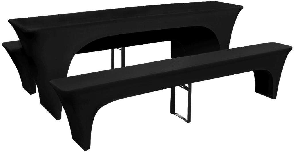 3 strečové čierne povlaky na pivný stôl a lavice 220 x 50 x 80 cm...