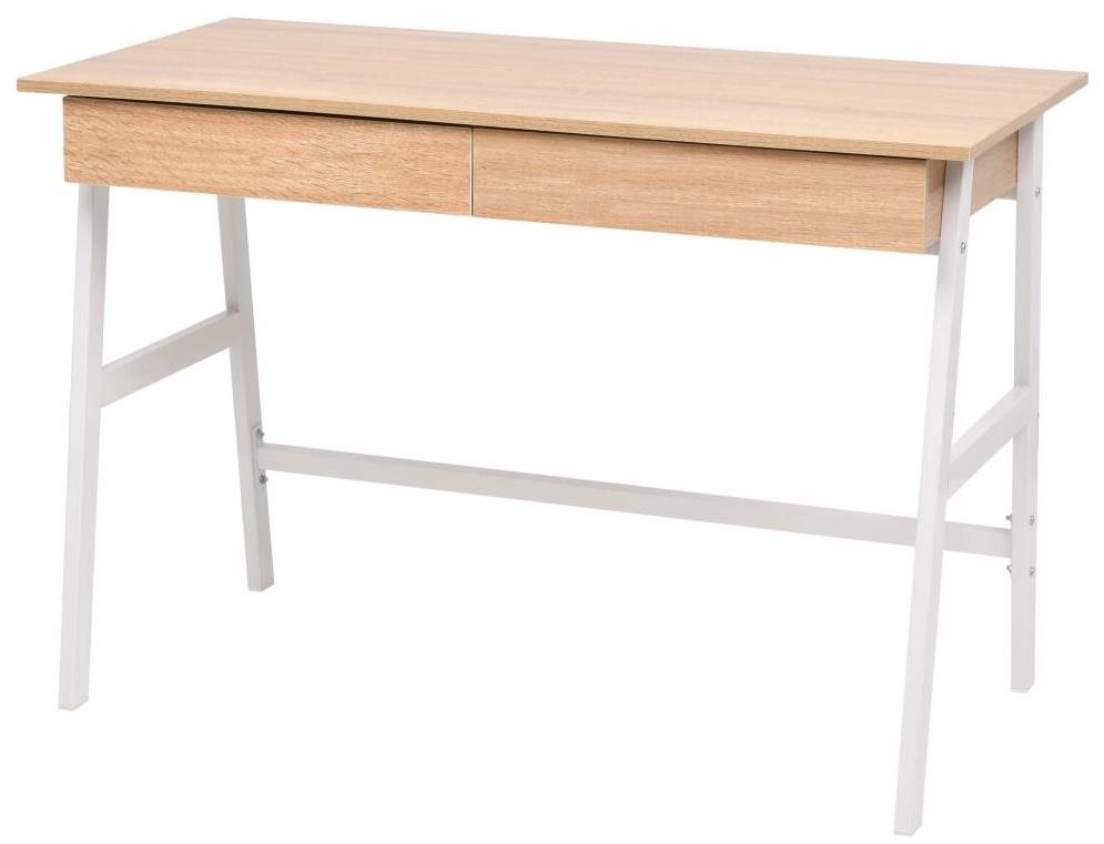 Písací stôl 110 × 55 × 75 cm farba dub a biely Písací stôl